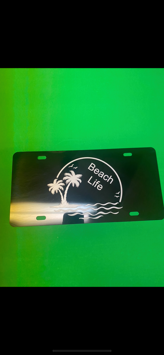 Beach Life License Plate