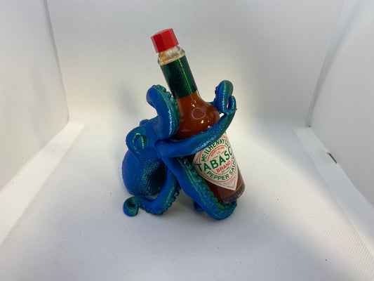 3D printed Octopus Tabasco Holder Blue/Green